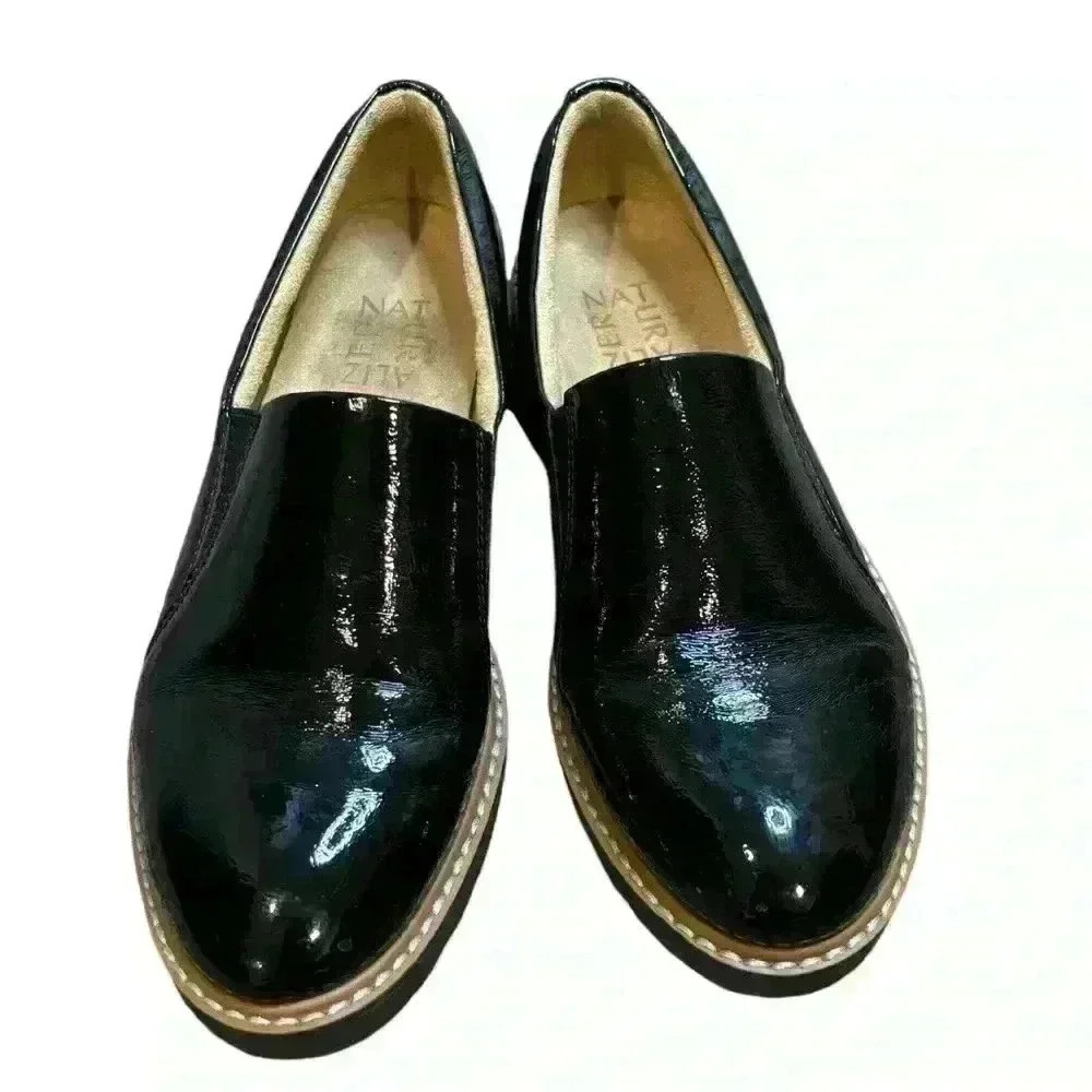Naturalizer Effie Platform Loafers Slip On Patent Leather Black Womens Size 6
